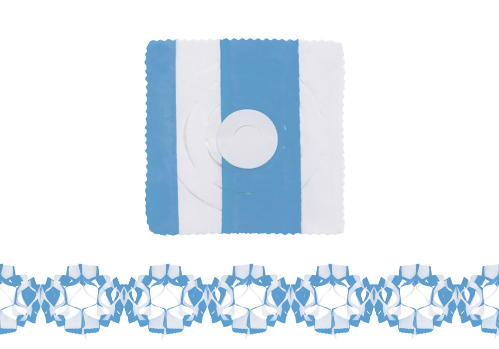 Guirnalda Cuadrada Celeste y Blanca - Patrio